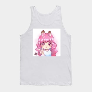 Pink Bunny Girl - Cute Kawaii Anime Art Tank Top